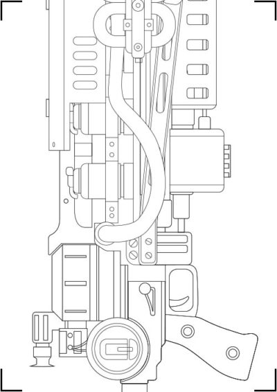 Gauss Rifle Blueprint from Fallout 4 by Kamui Cosplay
