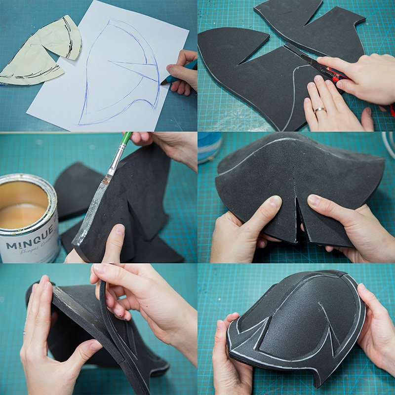 DIY femal chest armour and shoulder pads tempalte for EVA foam