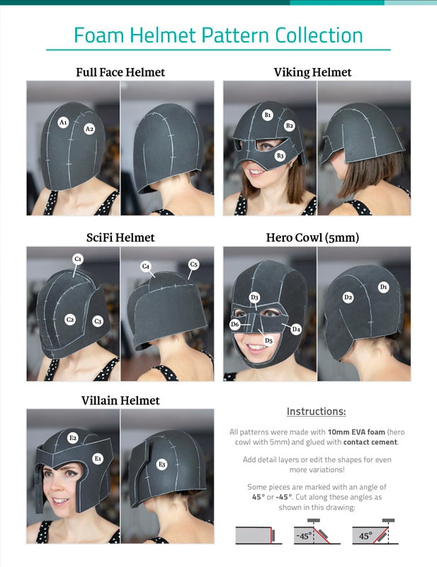 Helmet Pattern Collection Download Pdf Kamuicosplay