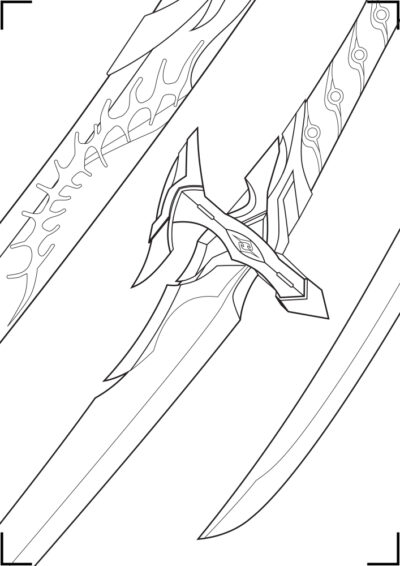 Acheron Sword and Sheath Blueprint - by Kamui Cosplay