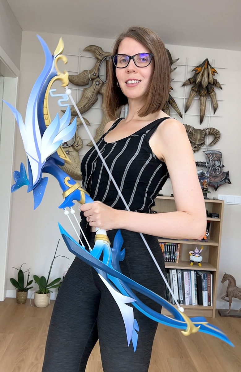 Yelan Cosplay Bow Aqua Simularca finished by Kamui Cosplay