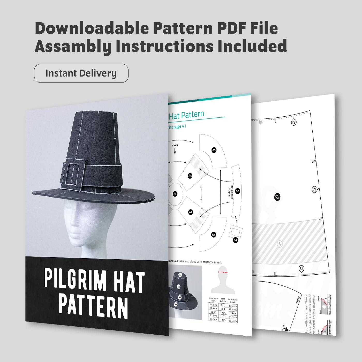 Pilgrim Hat Pattern - Digital Download | PDF - Image 6